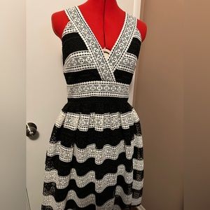 Black and white lace Kate Spade dress.